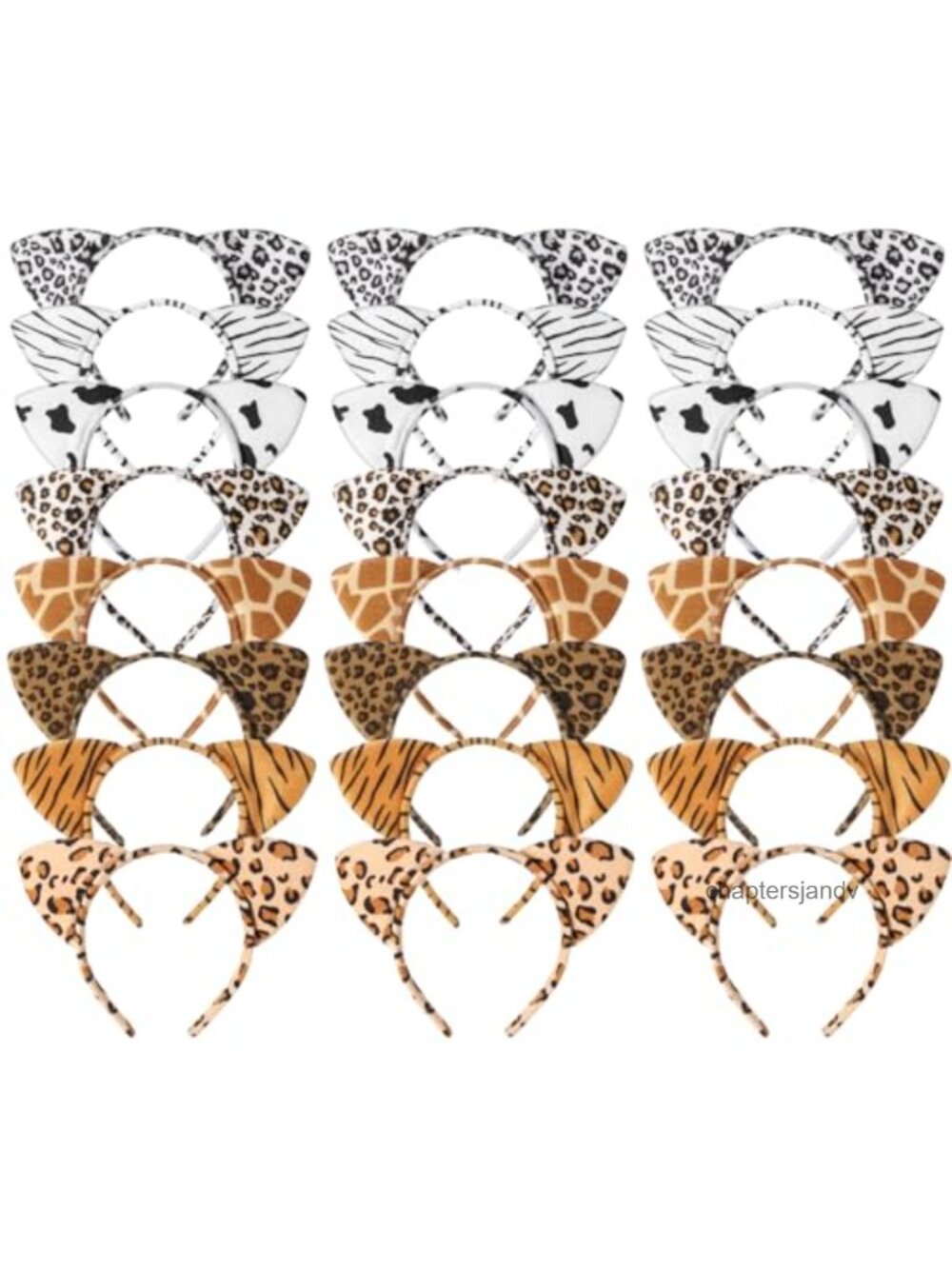 Animal Ears Headband Set Felt Cheetah Zebra Leopard Hairbands Cosplay Party